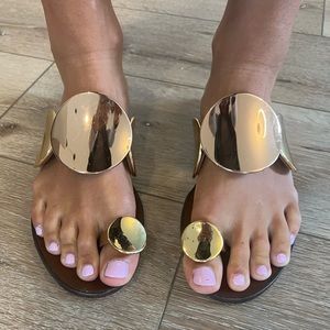 Tory Burch Gold Medallion Sandals